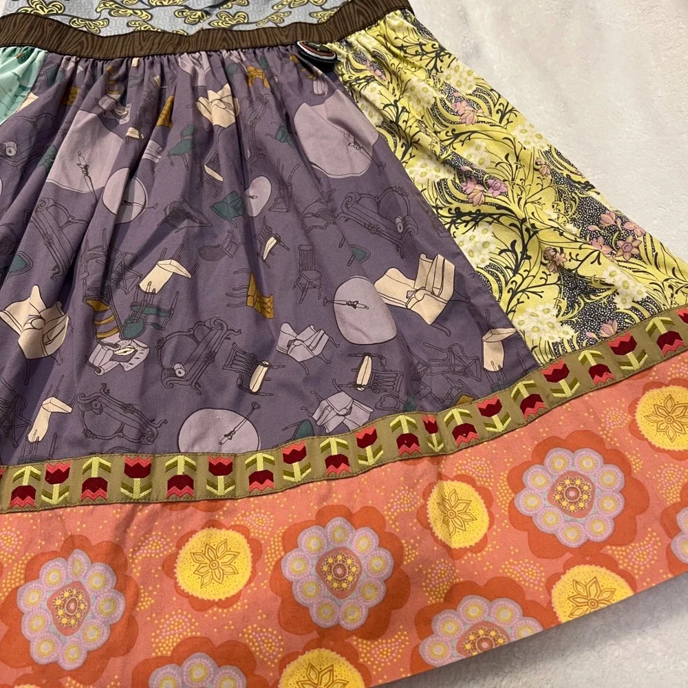 Matilda Jane Girls Size 6 Character Counts Patchwork Floral Dress Ruffle Sleeve